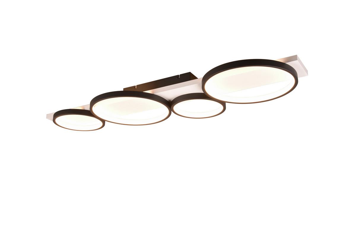 LED-Deckenleuchte, Switchdim 643810432 Medera - Schwarz/Weiß, Design, Holz/Metall (100/34,5/8cm) - Trio Leuchten