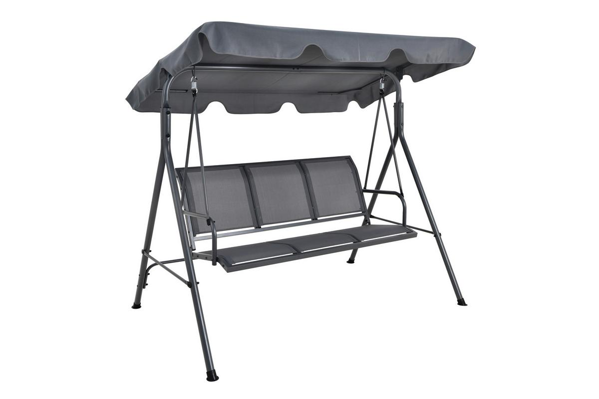 Hintágy Kerstin - sötétszürke, Modern, textil/fém (118/170/153cm) - Beldano