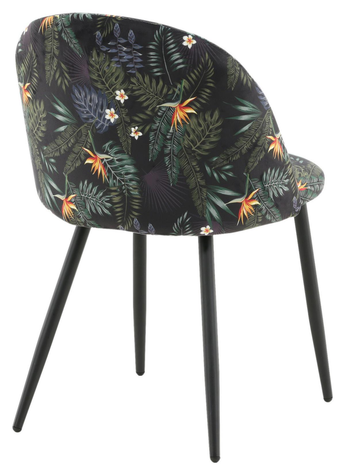 Stuhl-Set Velvet - Schwarz, Design, Textil/Metall (50/77/48cm) - Livetastic