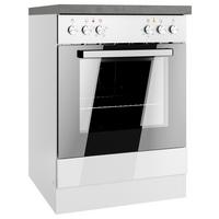 Herdumbauschrank Monza B: 60 cm Weiß/Grau - Weiß Hochglanz/Weiß, LIFESTYLE, Holzwerkstoff (60/86/60cm) - Held