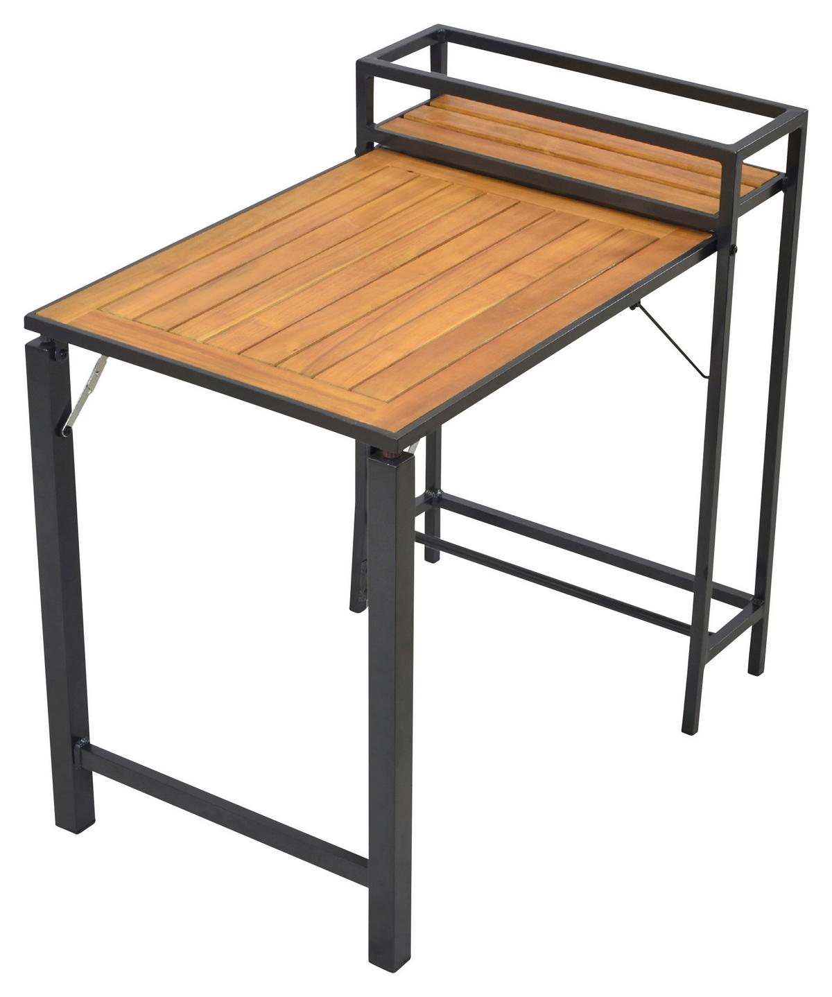 Balkonset Santorin - Graphitfarben/Naturfarben, MODERN, Holz/Metall - Gardenson