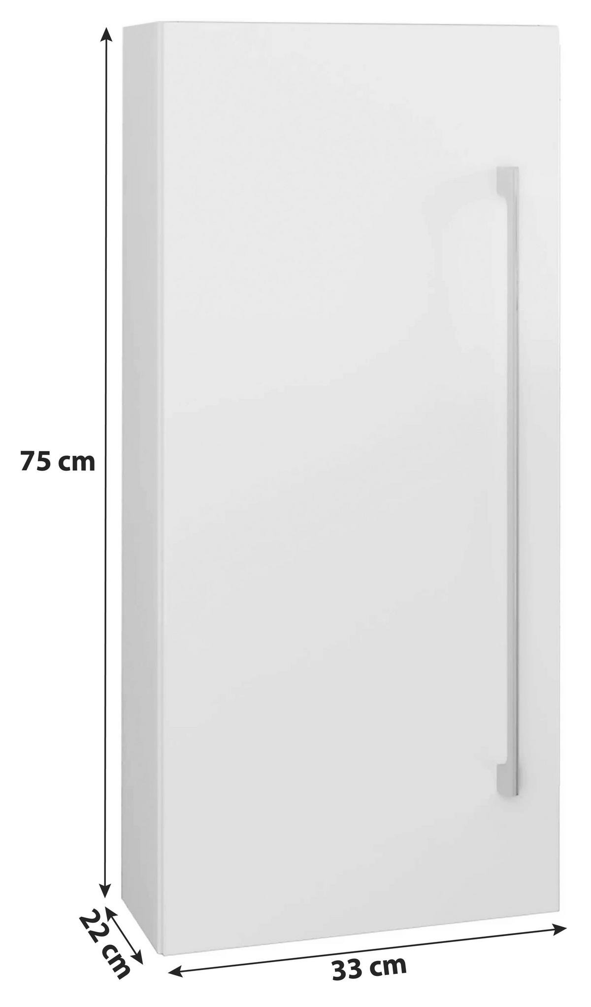 Hängeschrank Vcb 3 Weiß L: 33 cm - Weiß, Basics, Holzwerkstoff (33/75/22cm) - MID.YOU