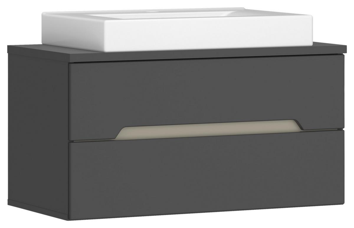 Waschtischkombi Manhattan Man Lu3 - Anthrazit/Weiß, MODERN, Keramik/Holzwerkstoff (80cm) - Luca Bessoni