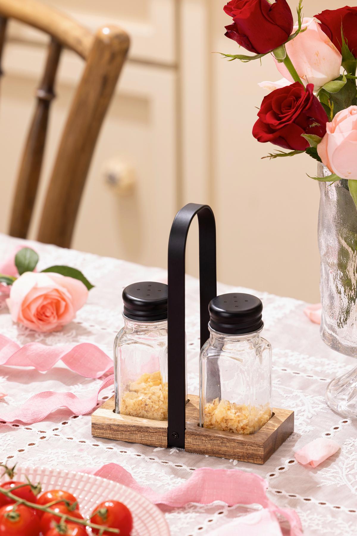 Salz- Und Pfefferstreuer Garfield - Klar/Schwarz, Basics, Glas/Holz (75ml) - James Wood