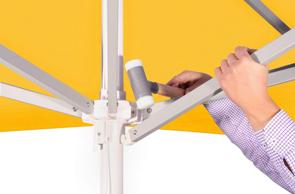 Sonnenschirm Jumbo DM: 300 cm mit Schutzhülle Gelb - Gelb/Silberfarben, Basics, Textil/Metall (300cm) - Schneider