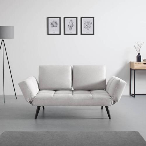 Pohovka AURELIA přírodní - černá/přírodní barvy, Moderní, kov/dřevo (191/73/78cm) - Bessagi Home