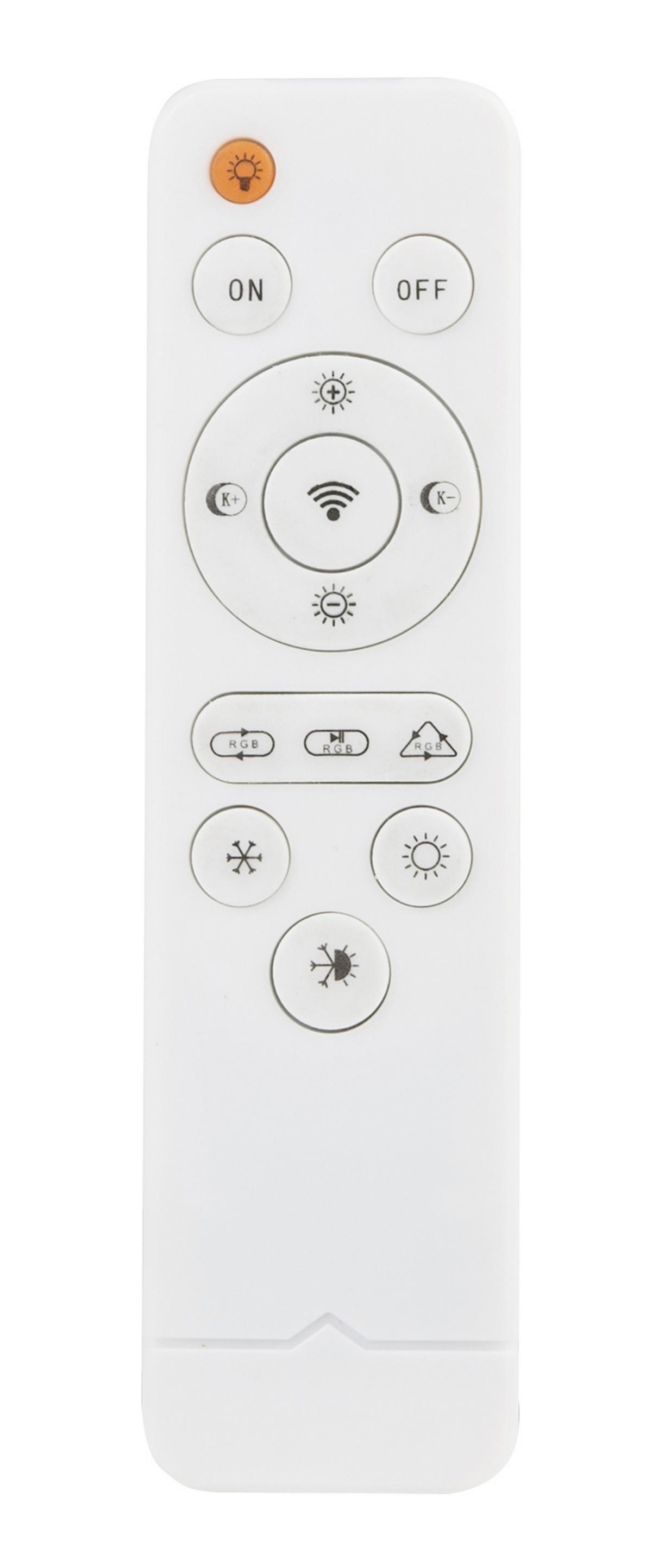 LED-Deckenleuchte Ø 39 cm mit Fernbedienung - Opal/Weiß, Basics, Kunststoff/Metall (39/11cm) - Globo