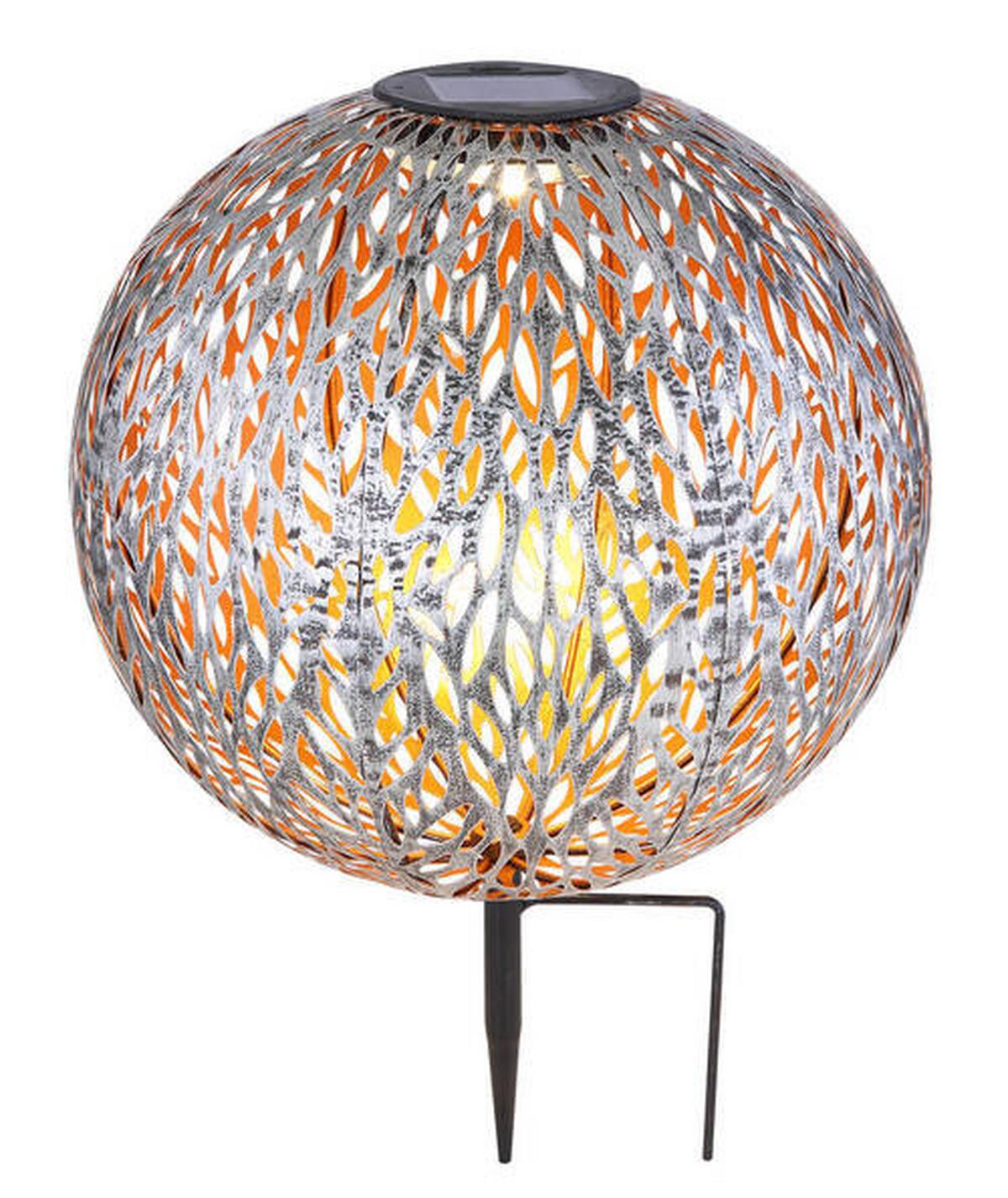 Solarleuchte Gold/silberfarben 33627 H: 38 Cm - Silberfarben/Goldfarben, KONVENTIONELL, Metall (27/38cm) - Globo