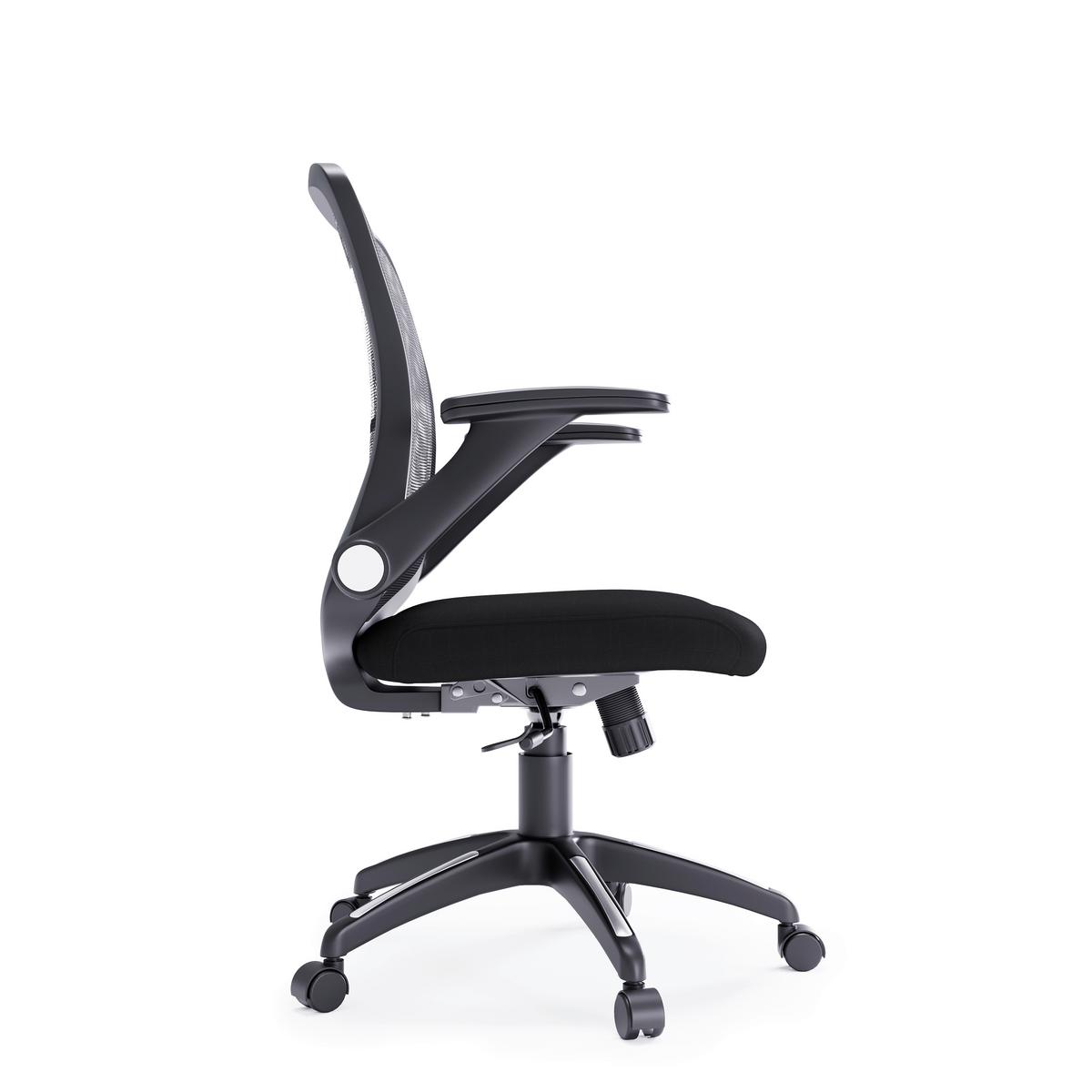 Drehstuhl Toronto Schwarz B: 65 Cm - Silberfarben/Schwarz, Design, Kunststoff/Textil (65/108/65cm) - MID.YOU