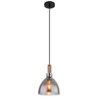 Hängeleuchte 15550h - Schwarz, Design, Glas/Holzwerkstoff (20/120cm) - Globo