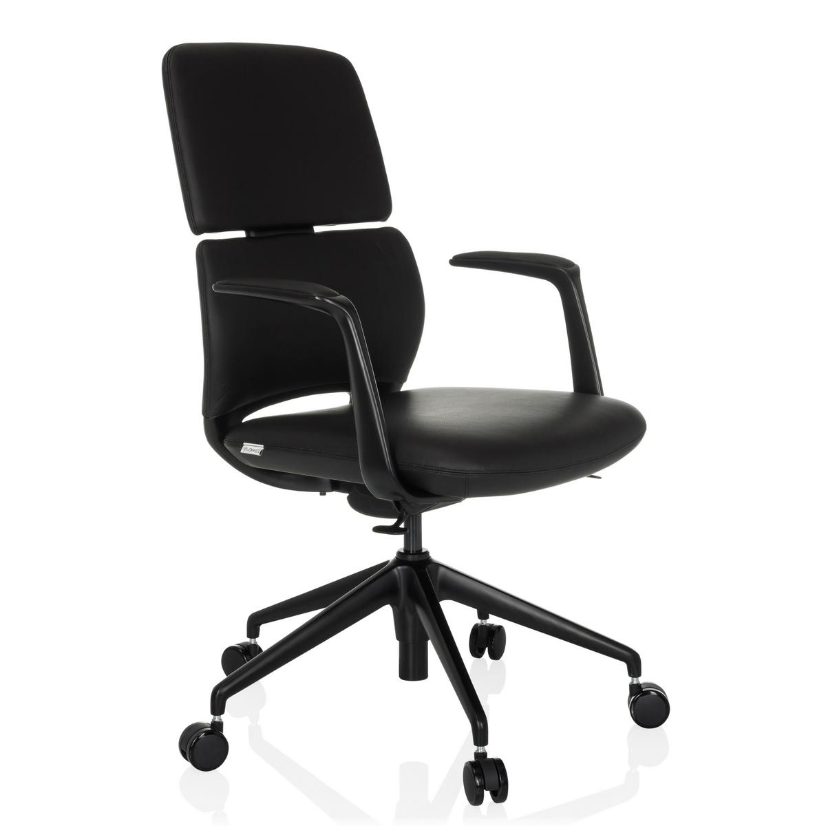 Drehstuhl Schwarz B: 62 cm - Schwarz, MODERN, Leder/Kunststoff (62/98-108/60cm) - MID.YOU