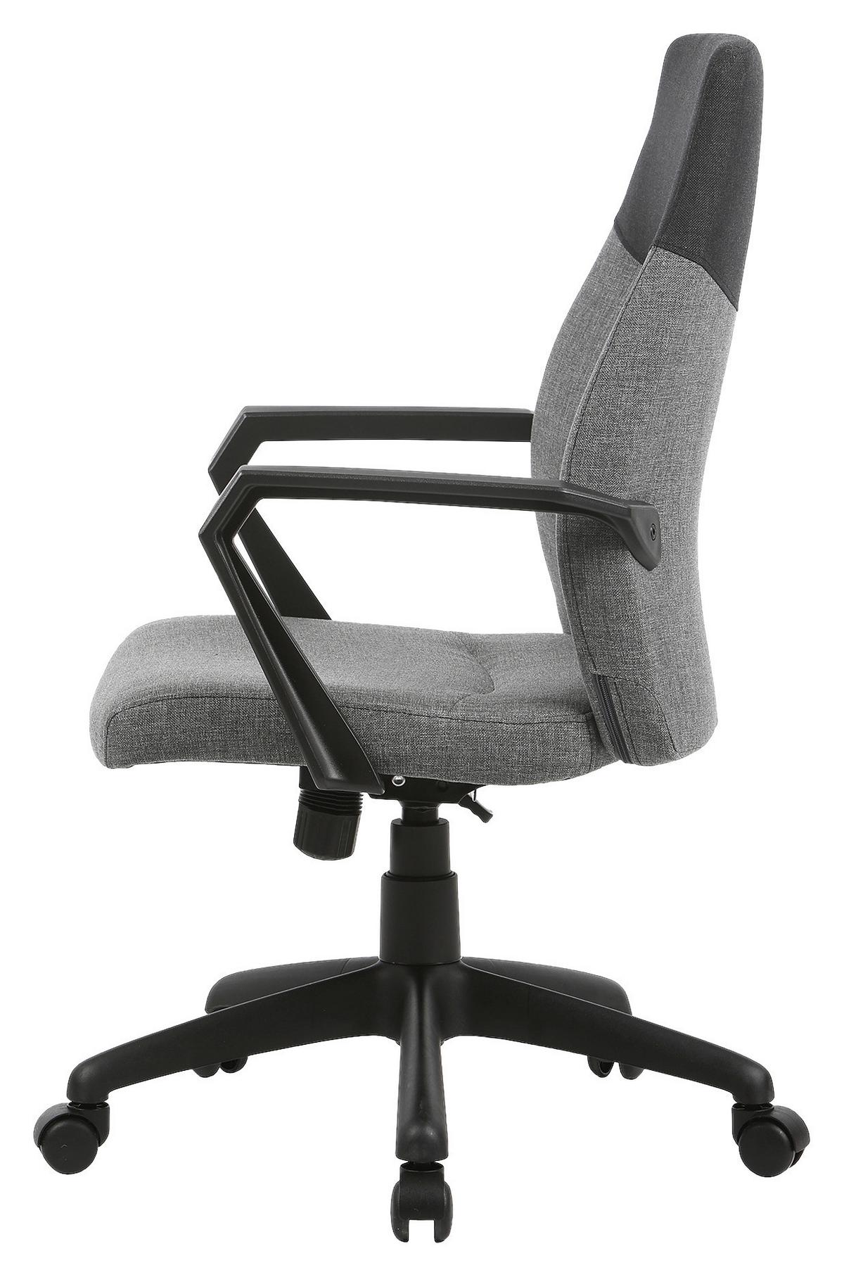 Drehstuhl Edgy Grau B: 58 Cm - Schwarz/Grau, LIFESTYLE, Kunststoff/Textil (58/106,5/56cm) - MID.YOU