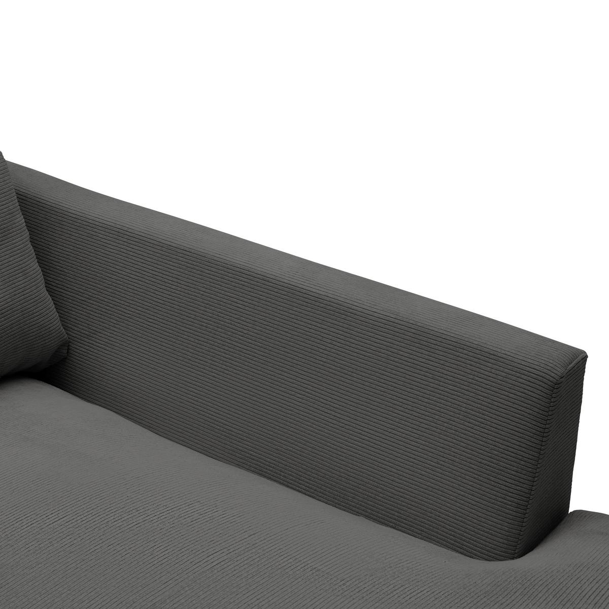 Rohová sedačka PEDRO, pravá, antracitová - černá/antracitová, Moderní, textil/plast (300/190cm) - Mömax