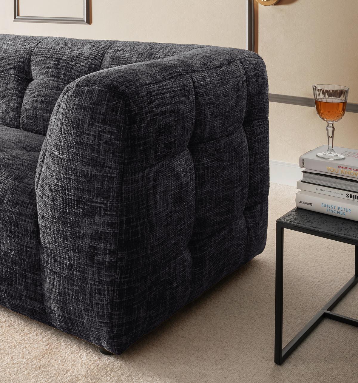 2-sitzer-sofa Velice, Schwarz B: 184 Cm - Schwarz, Design, Textil (184/72/95cm) - Livetastic