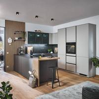 Einbauküche Ip3150 - Graubraun/Braun, Basics, Holzwerkstoff