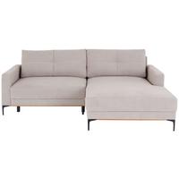 Ecksofa Mit Schlaffunktion & Bettkasten Bergamo Beige - Beige/Schwarz, MODERN, Textil (238/162cm) - Ondega