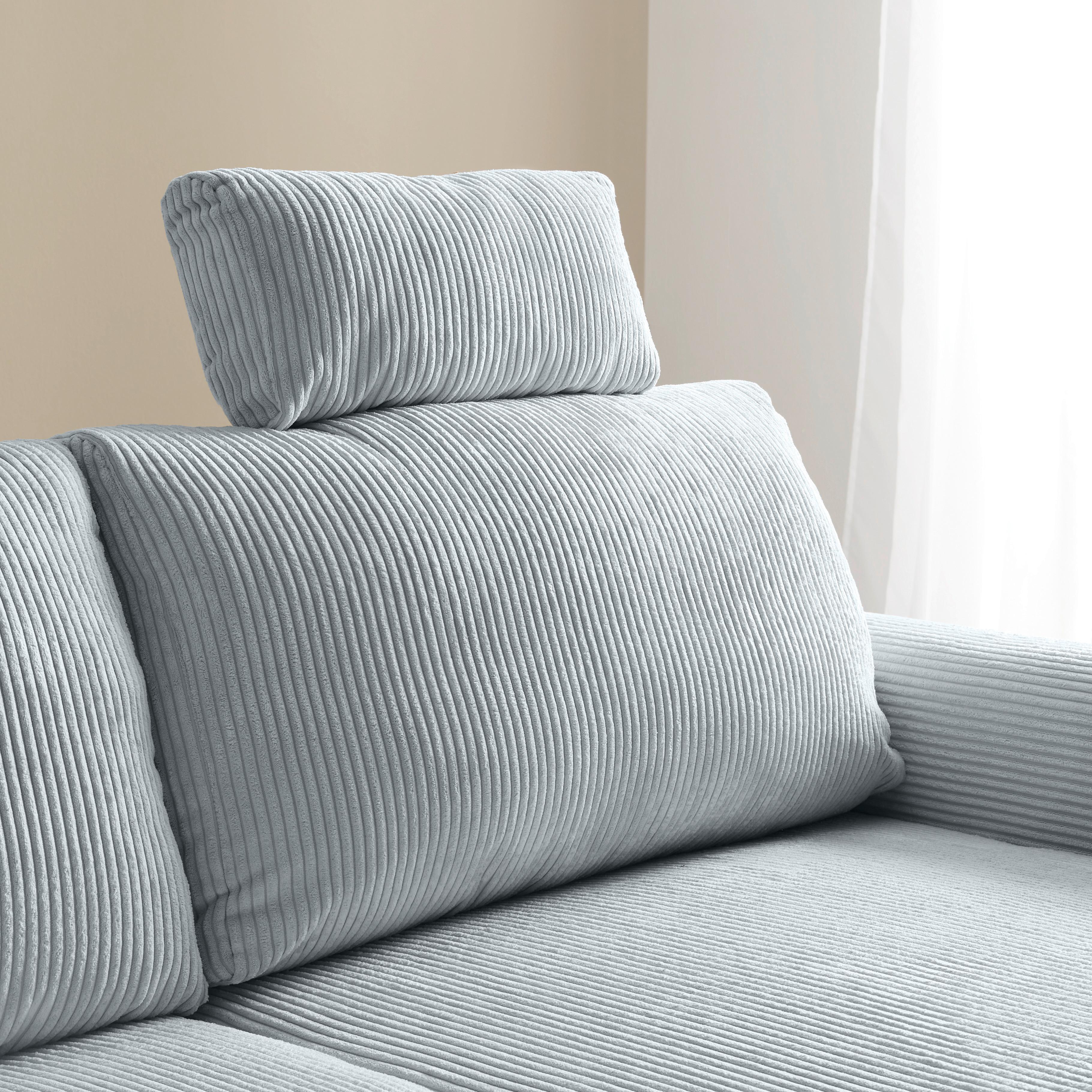 Opěrka hlavy LILLE, šedý manšestr - šedá, Moderní, textil (58/23/10cm) - Mömax