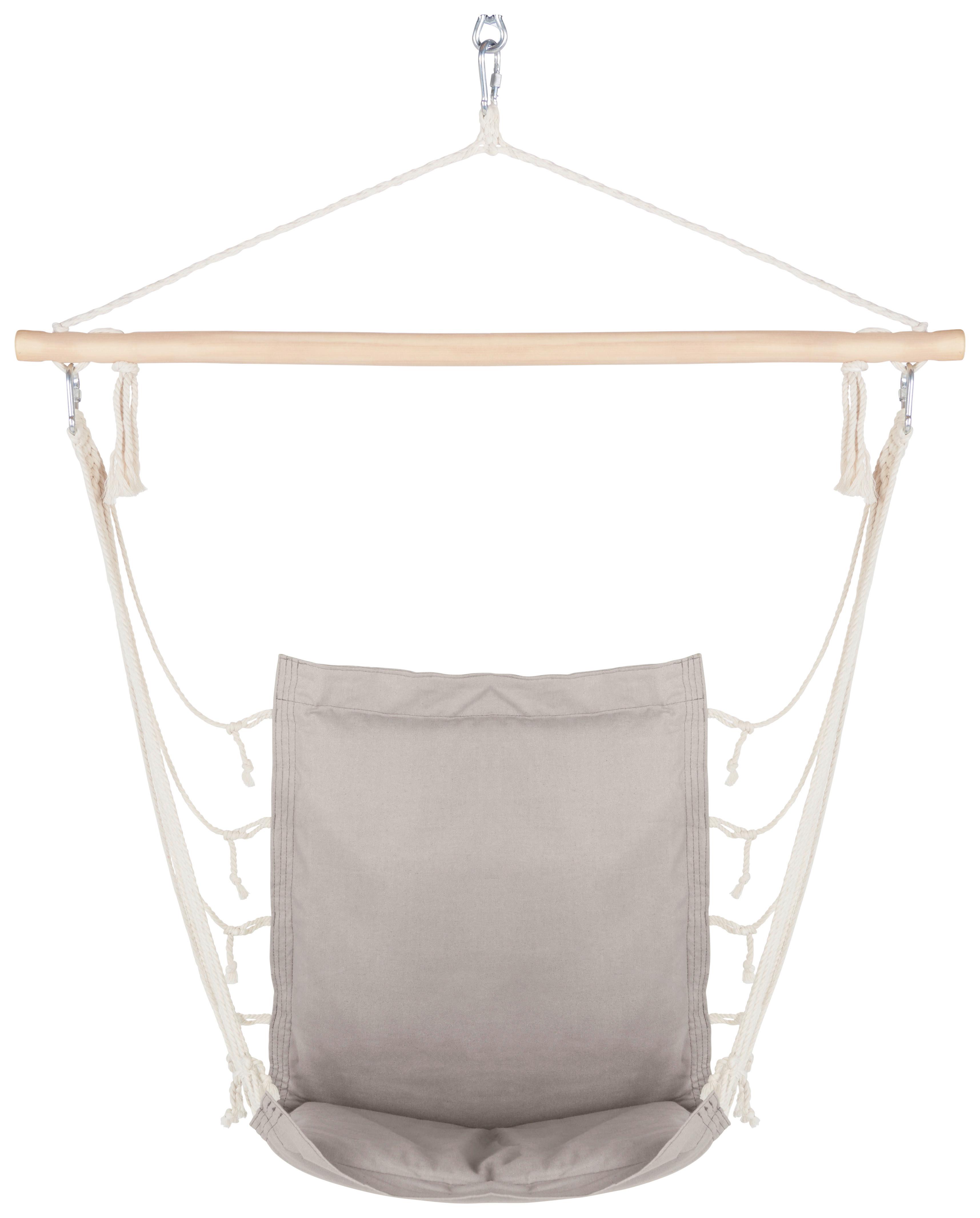 ZÁVĚSNÉ KŘESLO Relax, 100/47cm, šedá - šedá/přírodní barvy, dřevo/textil (100/47cm) - Modern Living