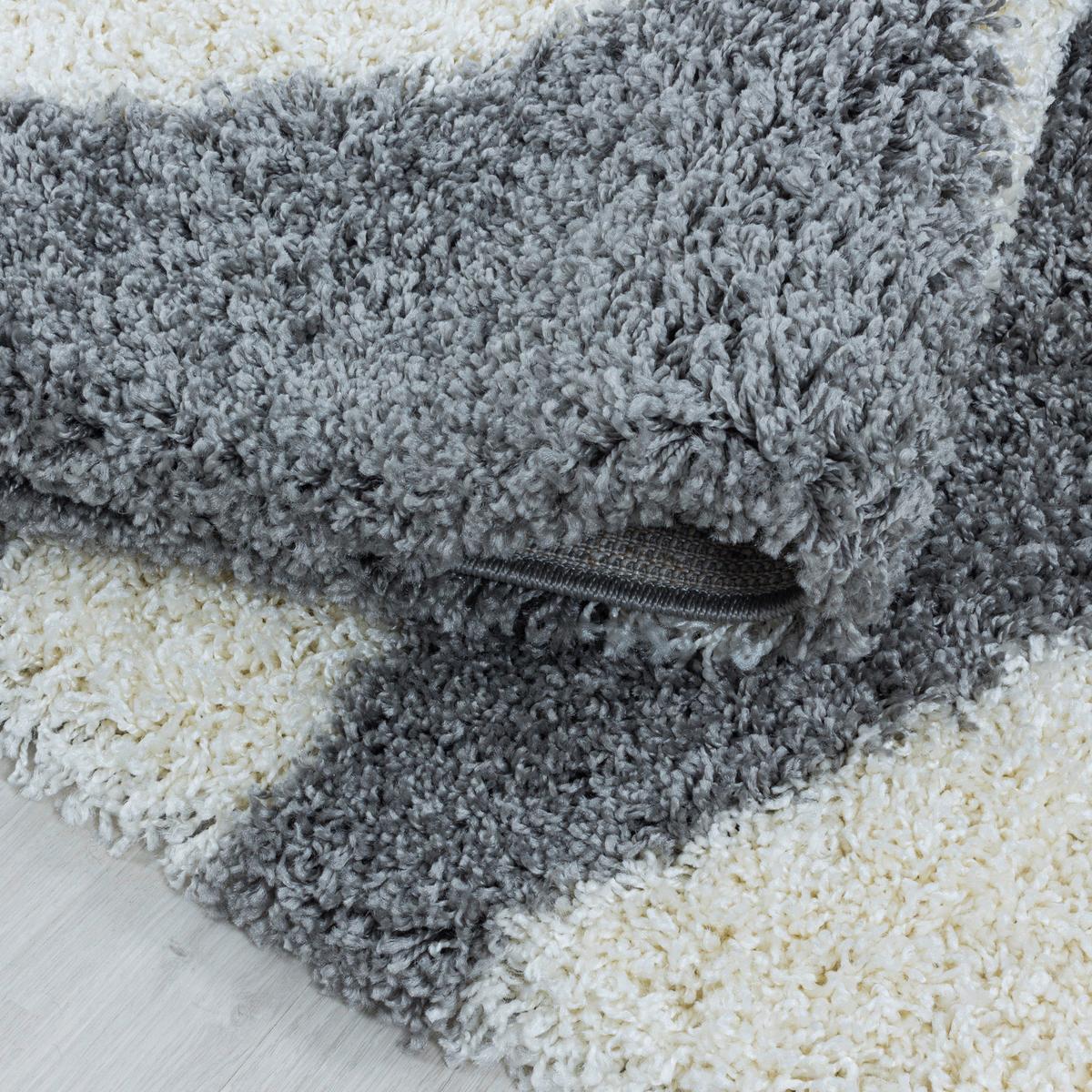 Hochflor Teppich Grau Naturfaser Tango 240x340 cm - Grau, Design, Textil (240/340cm)