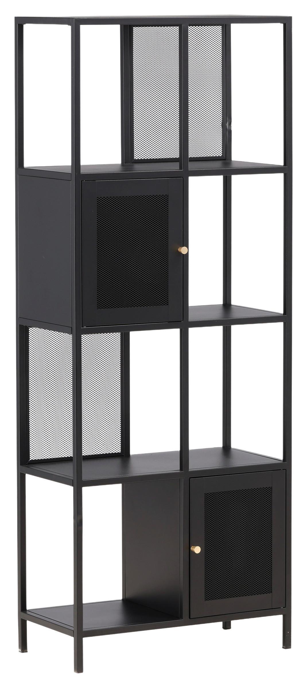 Regal Nett - Schwarz, Design, Metall (70/180/35cm) - Livetastic