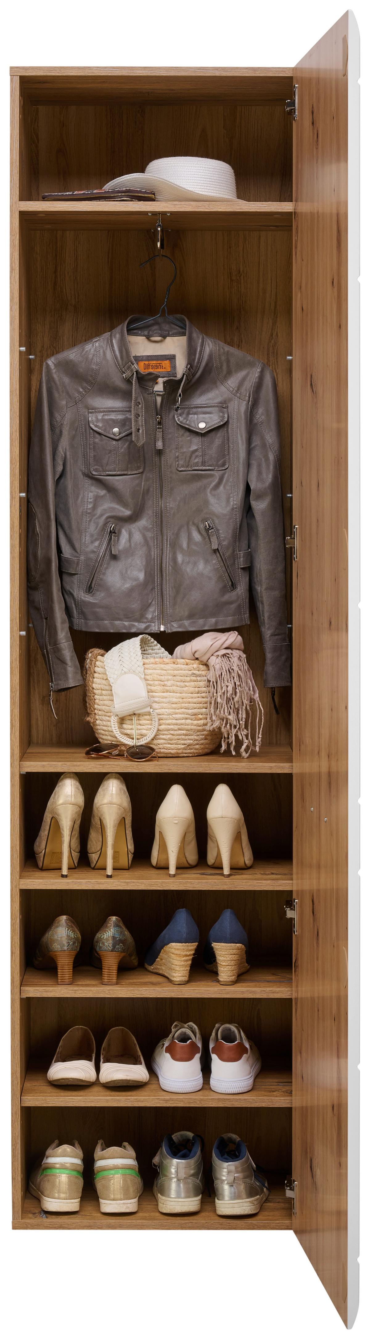 Garderobenschrank Auris Weiß/Eiche Dekor B: 52 cm - Eichefarben/Weiß, MODERN (52/204,2/37,1cm) - Luca Bessoni