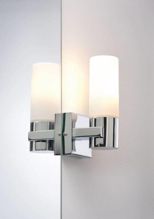Wandleuchte Gemini 2-Flammig 2er-Set Milchglas - Chromfarben, Basics, Glas/Metall (8,5/19,5/10,5cm) - Paulmann