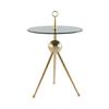 Beistelltisch Mit Glasplatte Rund Ontario, Grau/gold - Goldfarben/Grau, MODERN, Glas/Metall (46/46/52cm) - Kayoom