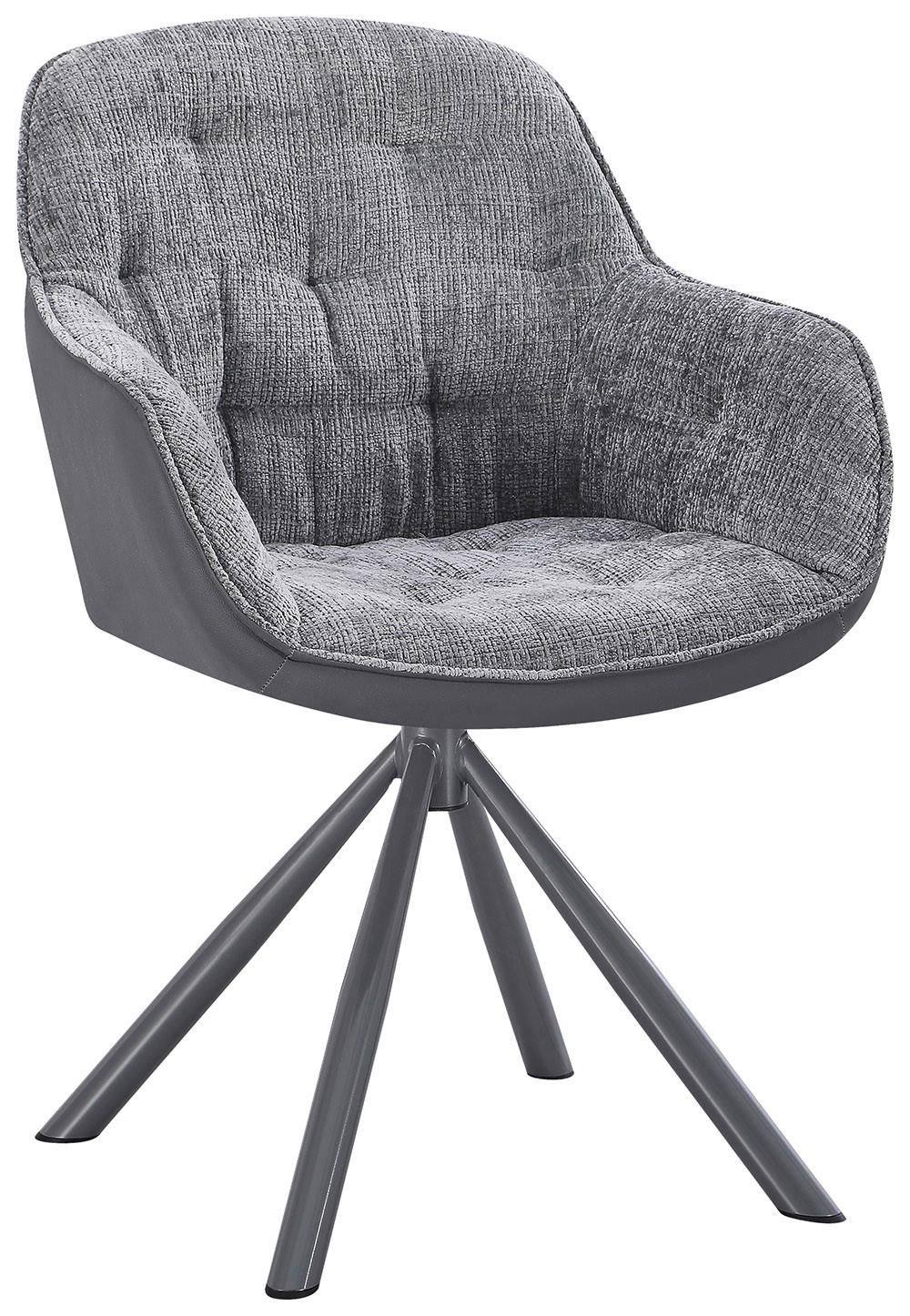 Židle s područkami Eileen šedá látka - šedá, Moderní, kov/textil (62/85/61cm) - Mömax