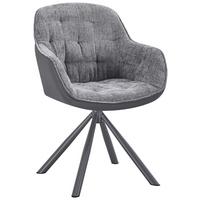 Židle s područkami Eileen šedá látka - šedá, Moderní, kov/textil (62/85/61cm) - Mömax