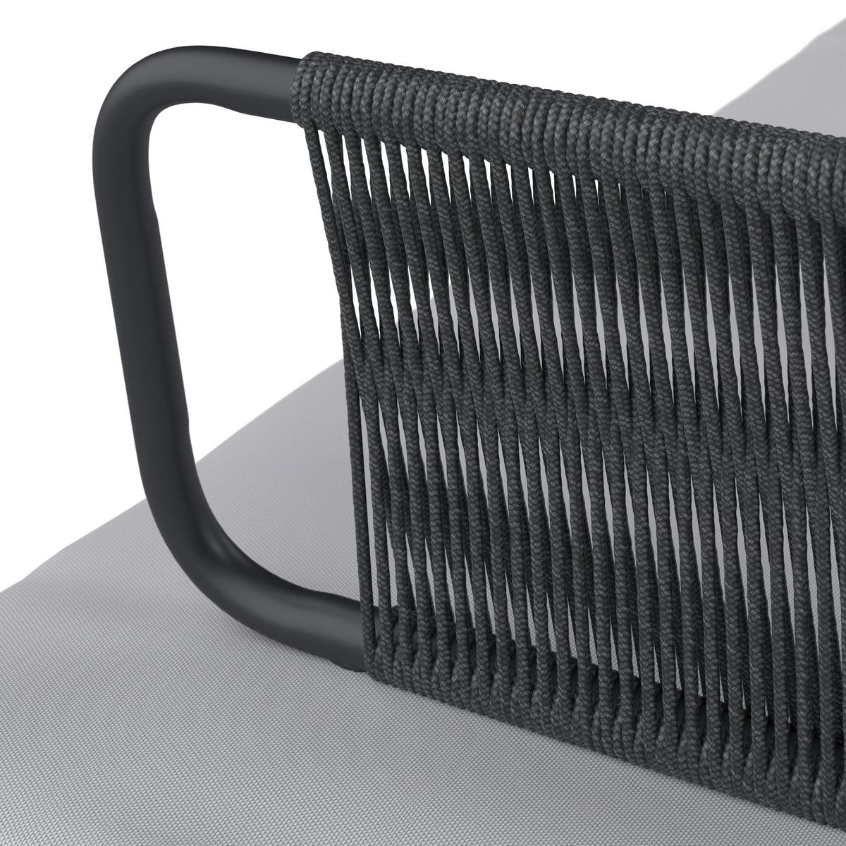 TERASOVÁ SEDACÍ SOUPRAVA EMMA - tmavě šedá, Moderní, kov/dřevo (220/79/87cm) - Bessagi Garden