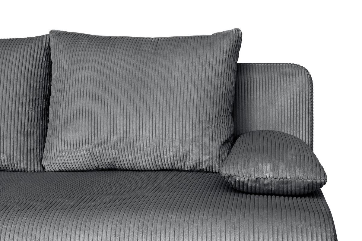 Schlafsofa Bora Dunkelgrau B: 193 Cm - Chromfarben/Dunkelgrau, Design, Holzwerkstoff/Textil (193/86/85cm) - P & B