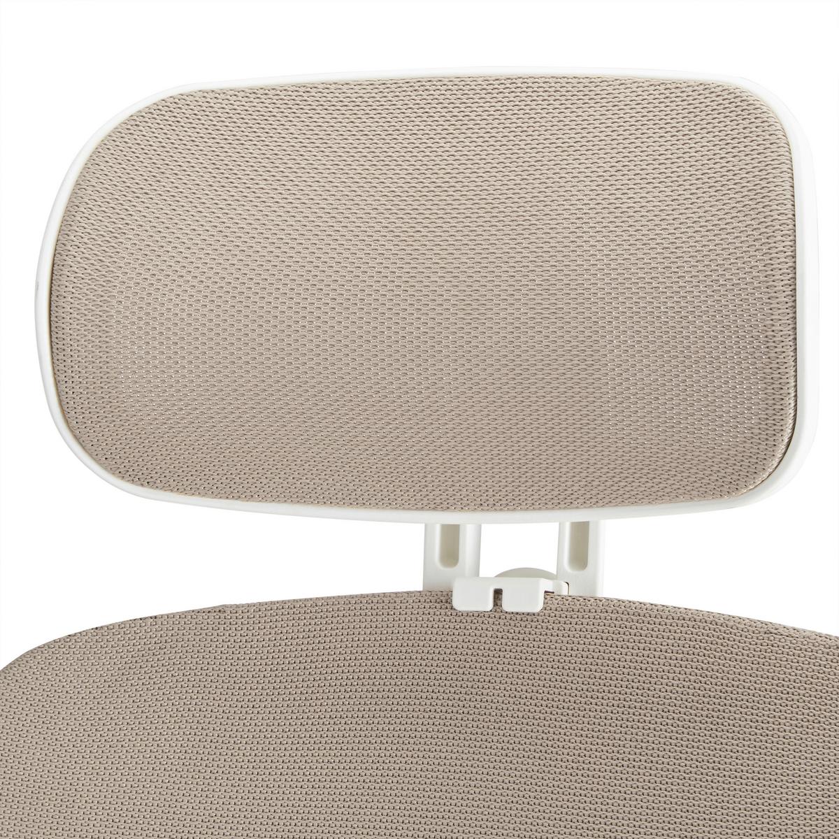 Drehstuhl Skandis Pro Weiß/Beige B: 71cm - Beige/Weiß, MODERN, Kunststoff/Textil (71/131/66cm) - MID.YOU