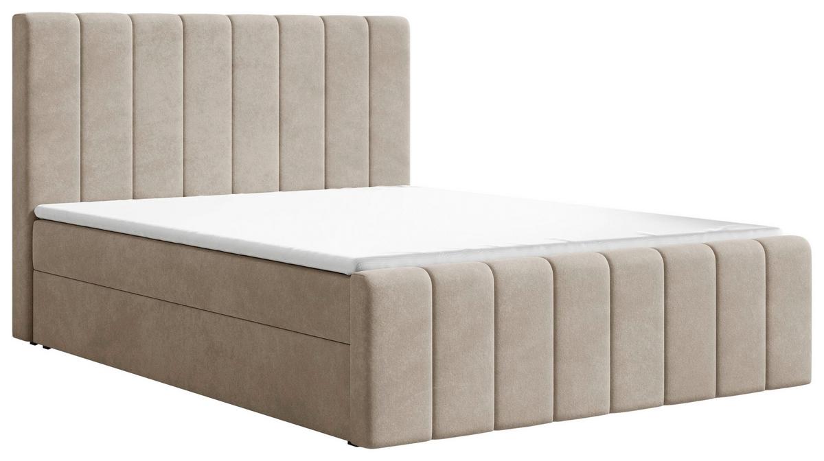 BOXBETT Lila Beige 160x200cm - Beige/Schwarz, MODERN, Holz/Kunststoff (160/200cm) - MID.YOU
