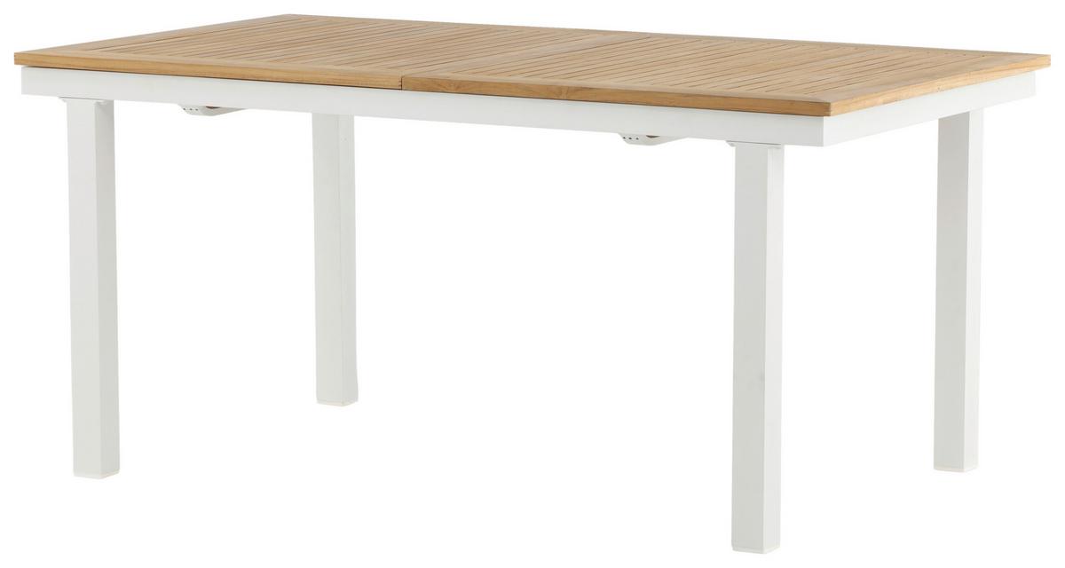 Gartentisch Panama - Weiß, KONVENTIONELL, Holz/Metall (160/90/75cm) - Gardenson