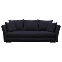 2-sitzer-sofa Mit Schlaffunkt. Modi Und Bettkasten Schwarz - Silberfarben/Schwarz, Design, Textil (235/83/106cm) - MID.YOU