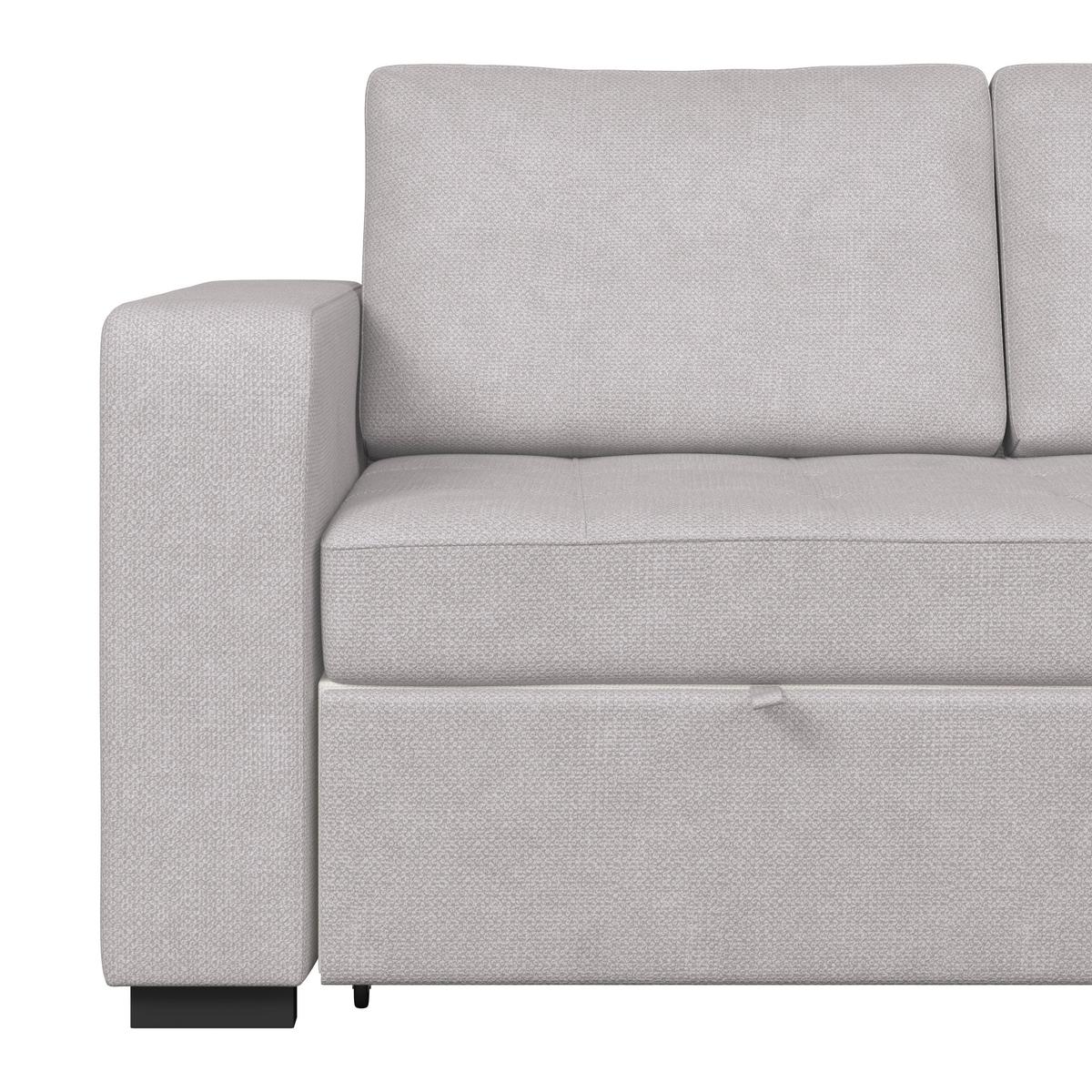 Ecksofa Turin Silberfarben, 239x160cm - Silberfarben, Trend, Holz/Textil (239/160cm)