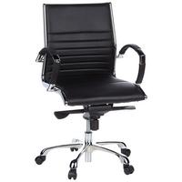 Drehstuhl Parma 10 Schwarz - Chromfarben/Schwarz, MODERN, Leder/Kunststoff (60/111/50cm) - MID.YOU
