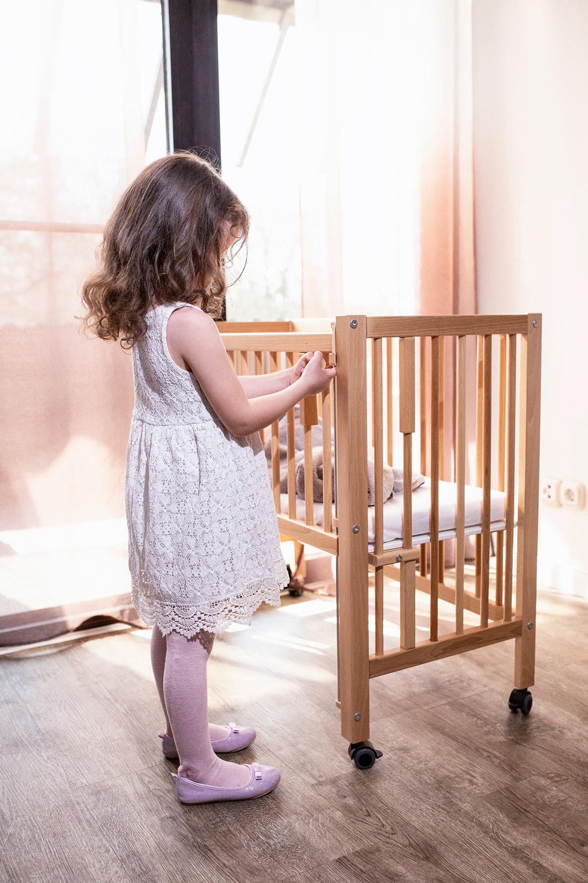 Beistellbett Sophie Buchefarben, B/H/T: 94x46x42cm - Buchefarben, Basics, Holz/Kunststoff (94/46/42cm) - tiSsi