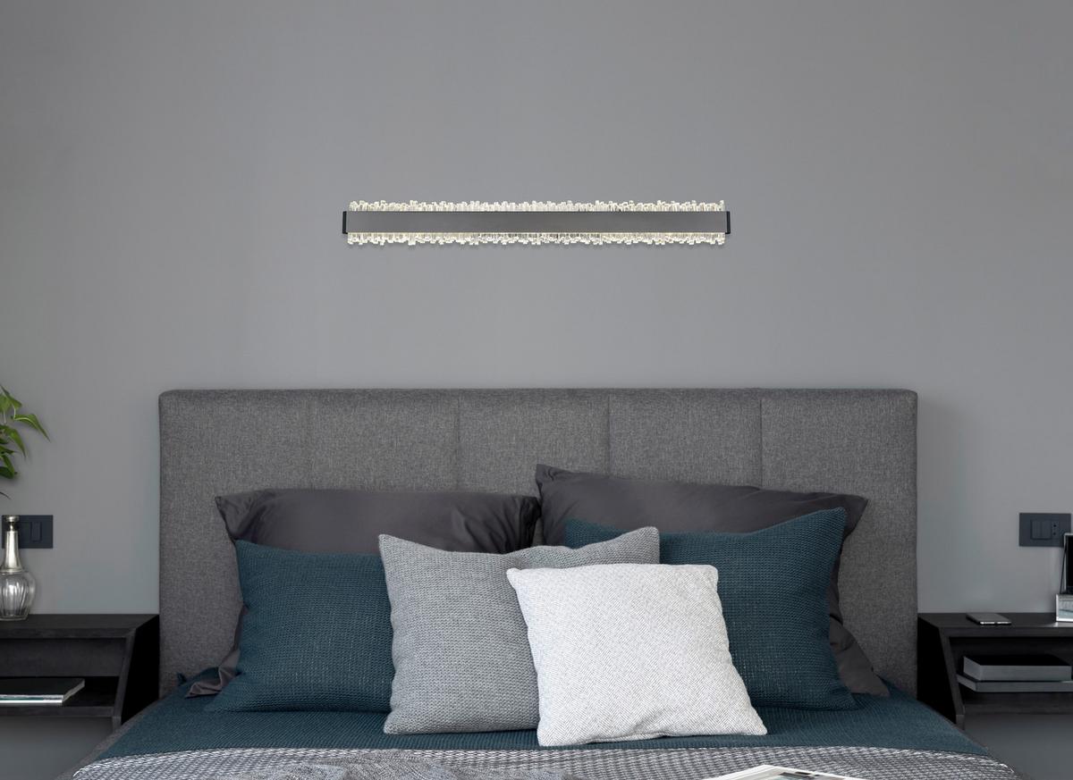 LED-Wandleuchte 4000k, 18w - Klar/Schwarz, Design, Kunststoff/Metall (70,5/8/4cm) - Globo