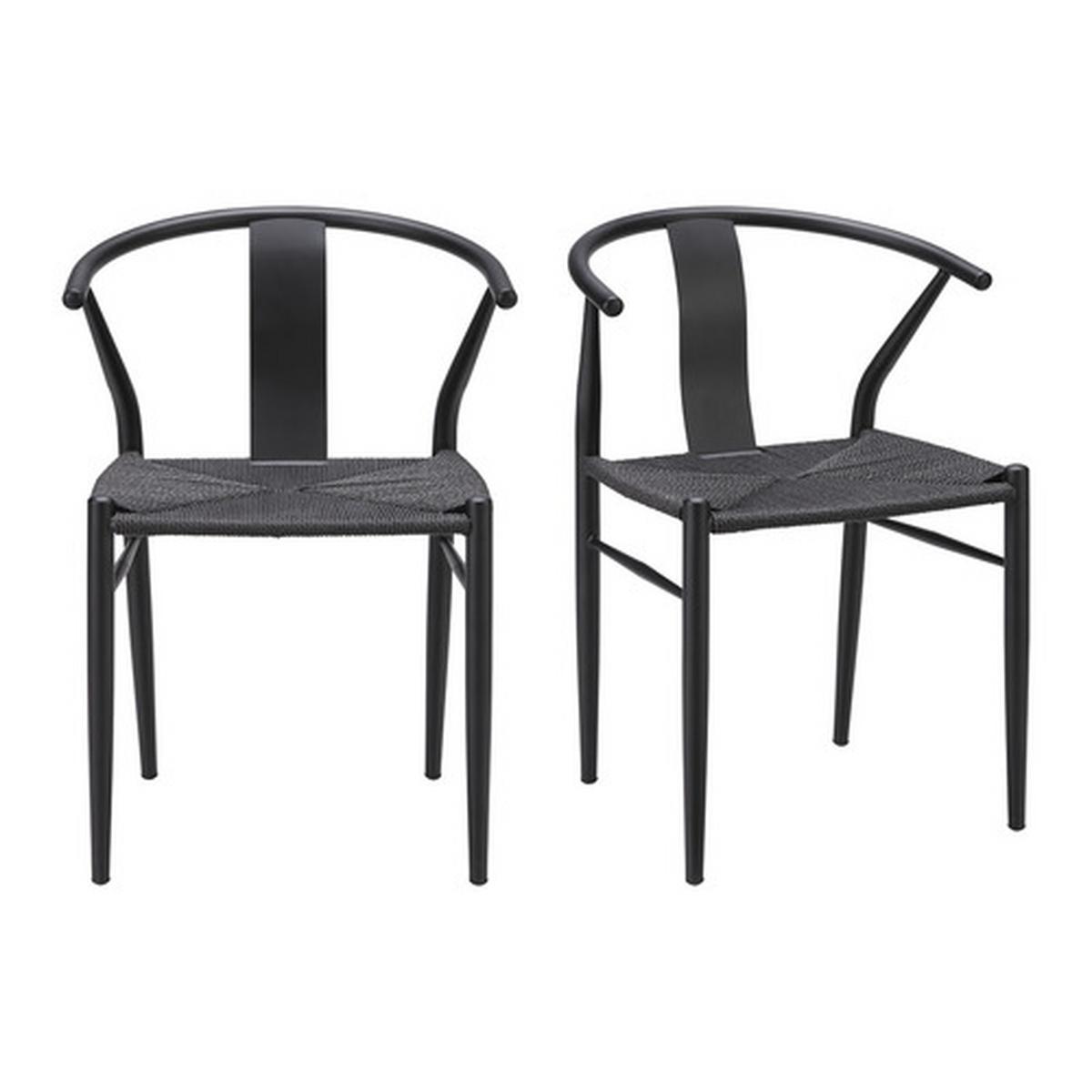 Kovová jedálenská stolička MONIKA čierna - čierna, Modern, kov (55/77,5/51cm) - Bessagi Home