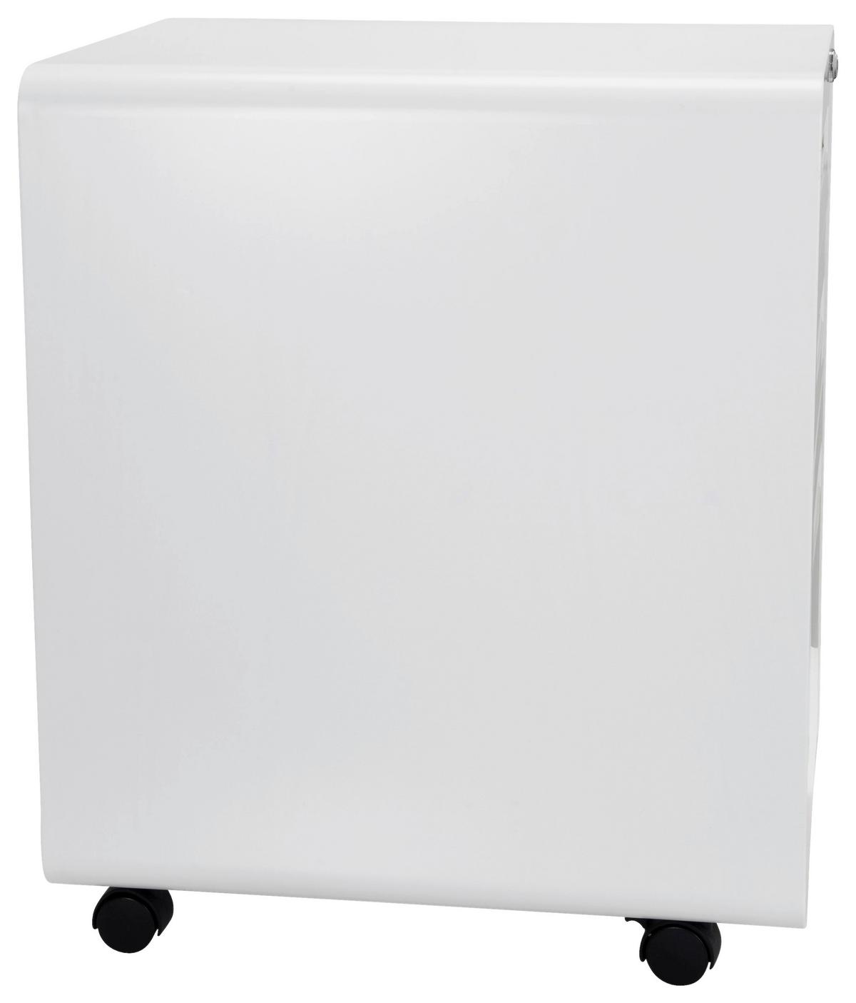 Rollcontainer Color Plus I Weiß - Weiß, MODERN, Kunststoff/Metall (40/60/50cm) - MID.YOU