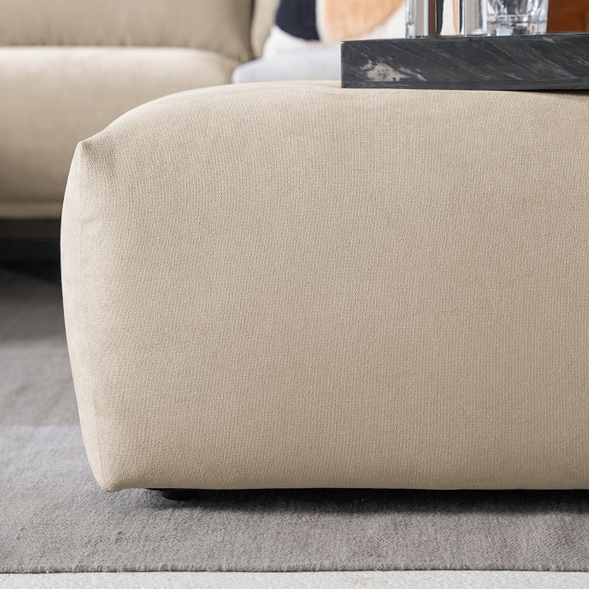 Hocker Bolt, Taupe B: 102 cm - Taupe/Schwarz, MODERN, Textil (102/41/52cm) - Trendmanufaktur