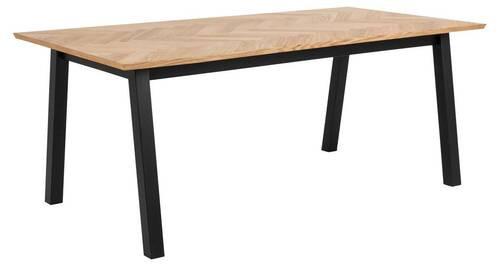 Jedálenský stôl BRIGHTON 180x95 cm - čierna/farba duba, Basics, kompozitné drevo (180/75/95cm)