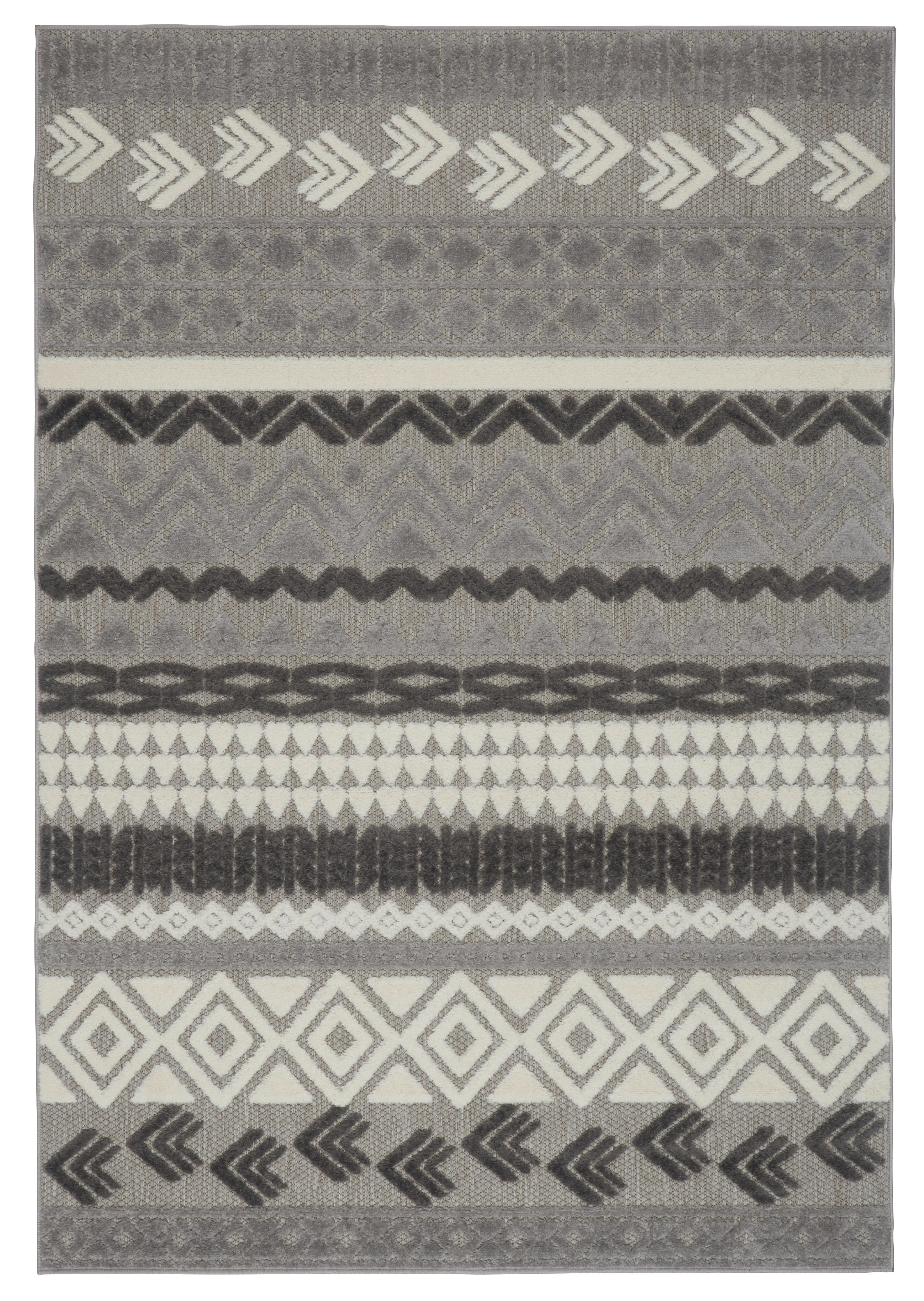 Flachwebteppich Grau Frisee Etta 120x170 Cm - Grau, ROMANTIK / LANDHAUS, Textil (120/170cm) - James Wood