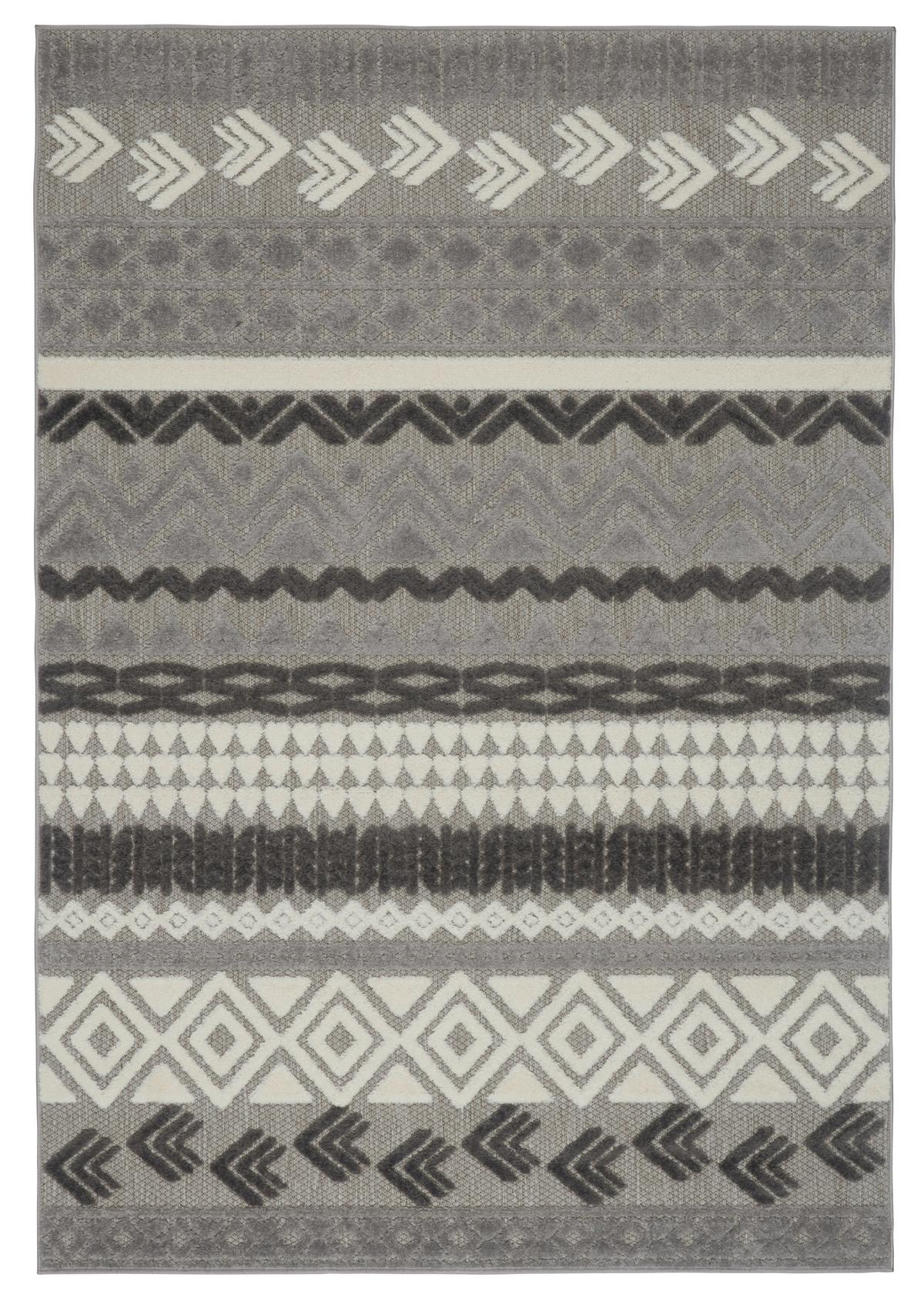 Flachwebteppich Grau Mit Muster Etta 80x150 cm - Grau, ROMANTIK / LANDHAUS, Textil (80/150cm) - James Wood