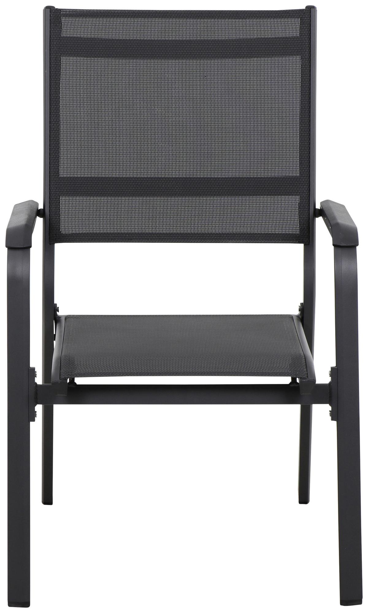 Gartensessel Stapelbar Tesoro Aluminium/textil - Anthrazit/Schwarz, KONVENTIONELL, Kunststoff/Textil (63/97/67cm) - Siena Garden