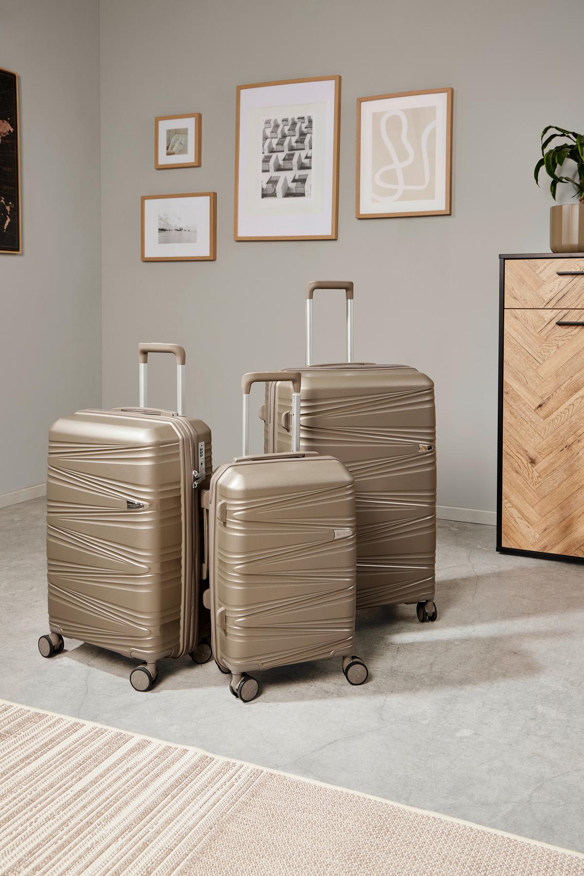 Utazóbőrönd Tommy -M - Pezsgő, Basics, műanyag/textil (41/64,5/28,5cm) - James Wood