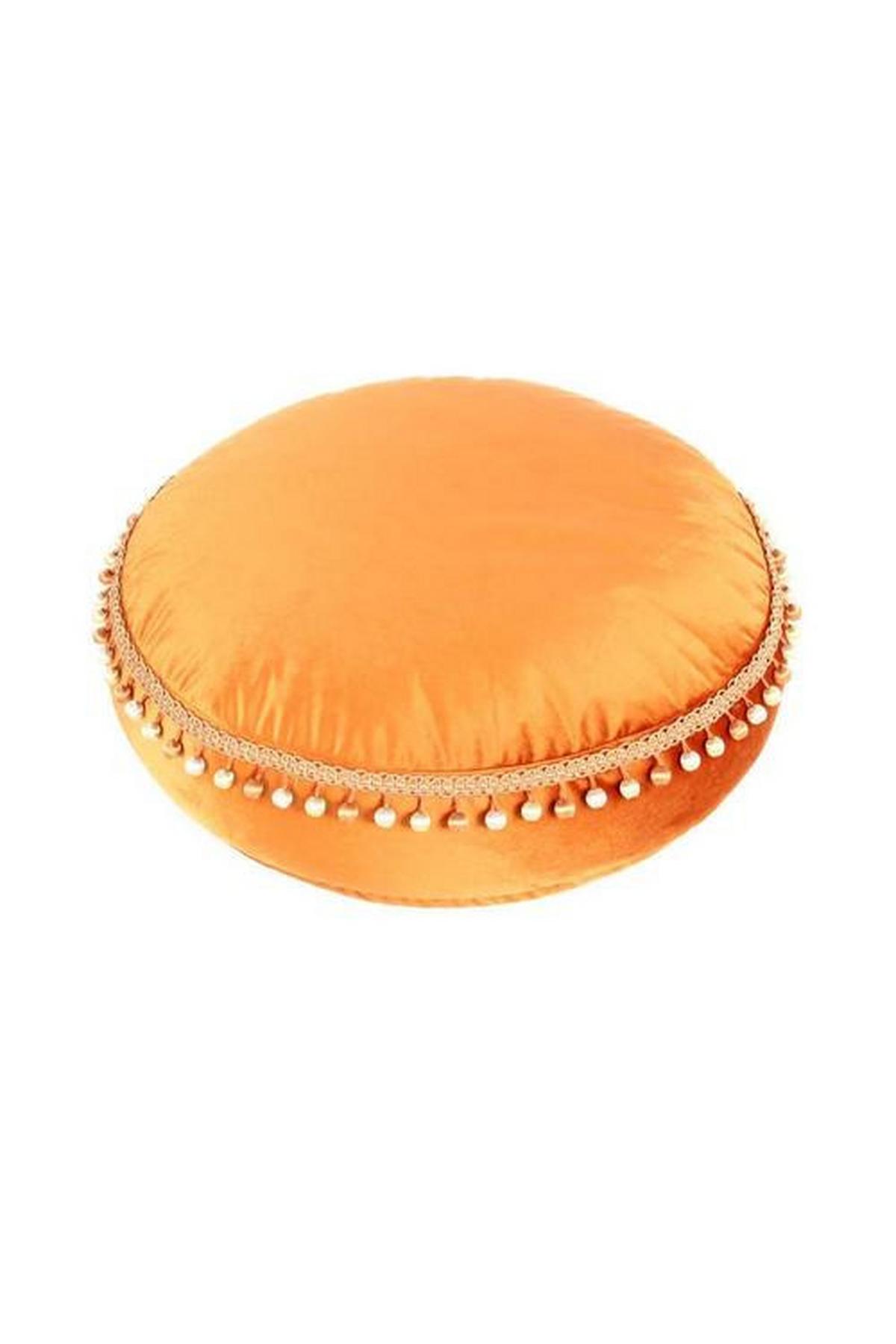 Pouf Taj Mahal DxH: 65x25 cm Samt Bronze mit Reißverschluss - Bronzefarben, LIFESTYLE, Textil (65/25/65cm) - Kayoom