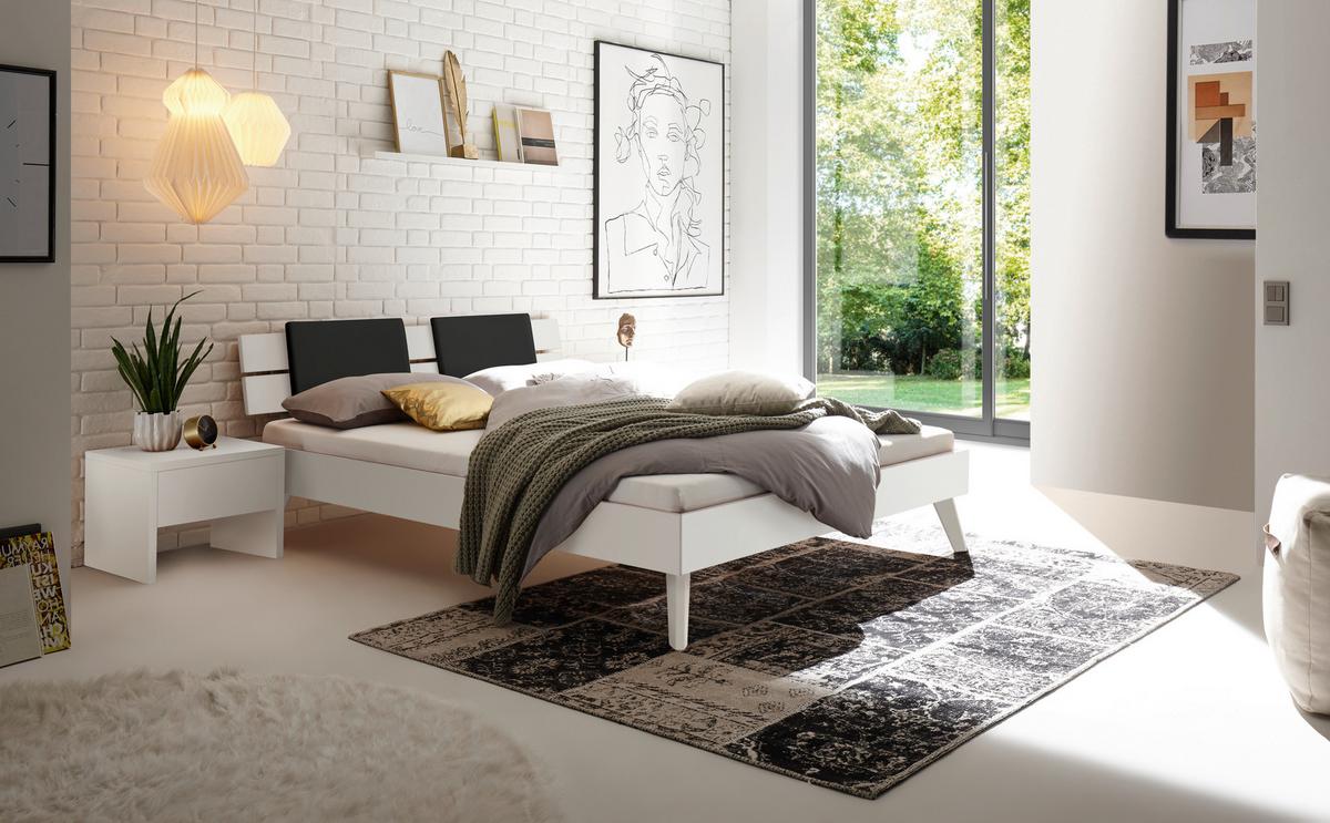 Bett Ortona, Weiß 90x200 Cm - Weiß, Design, Holzwerkstoff (90/200cm) - Hasena