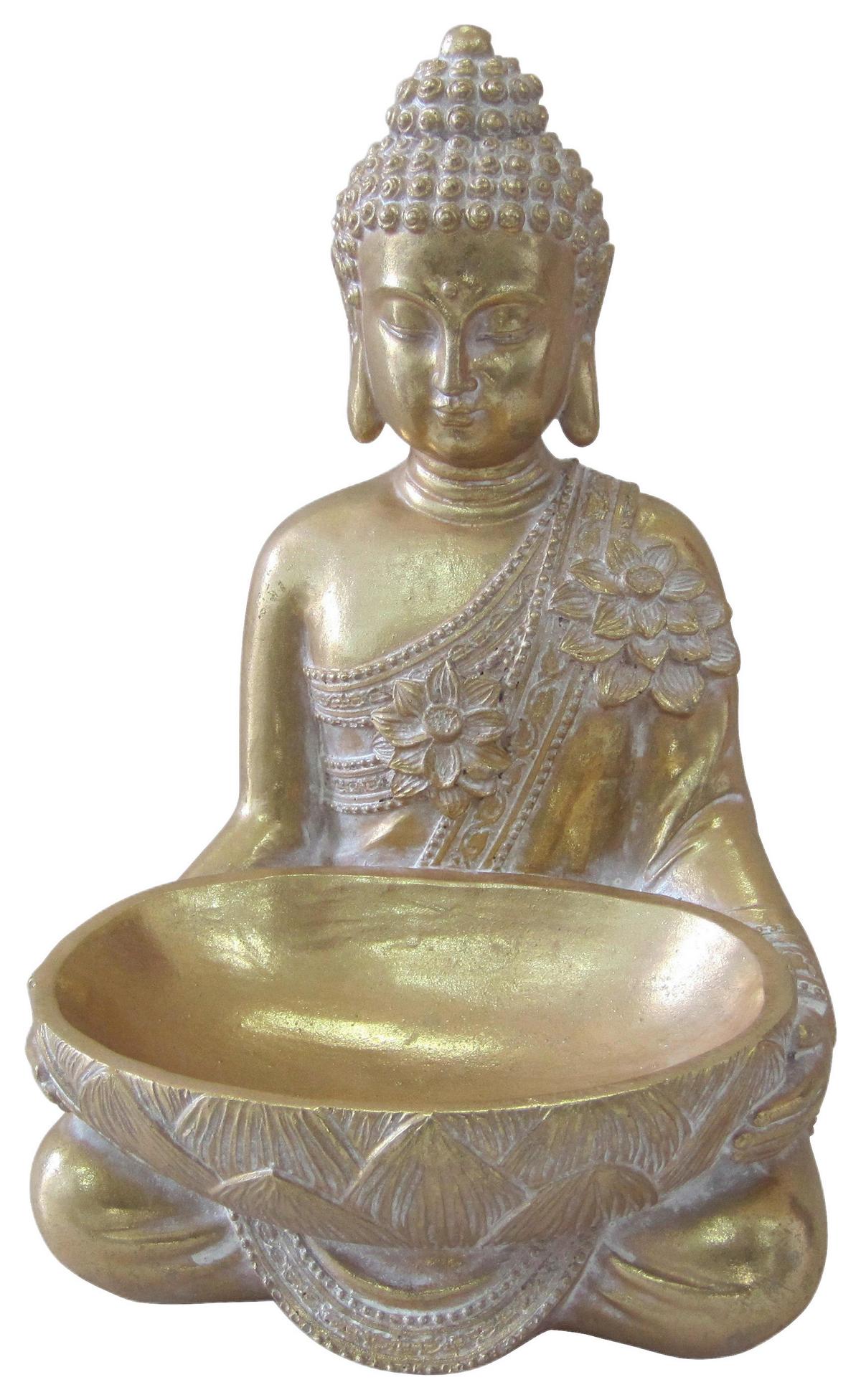 Buddha Trashi - Goldfarben, KONVENTIONELL, Kunststoff (17/16/26cm) - Luca Bessoni